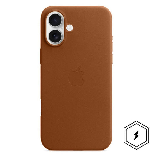 Apple iPhone 16 Plus Leather Back Cover Case with MagSafe - Saddle Brown