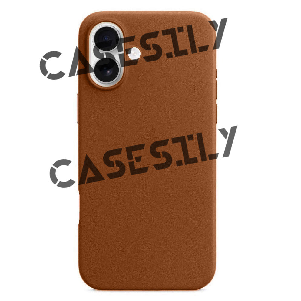 iPhone 16 Leather Back Cover Case - Saddle Brown
