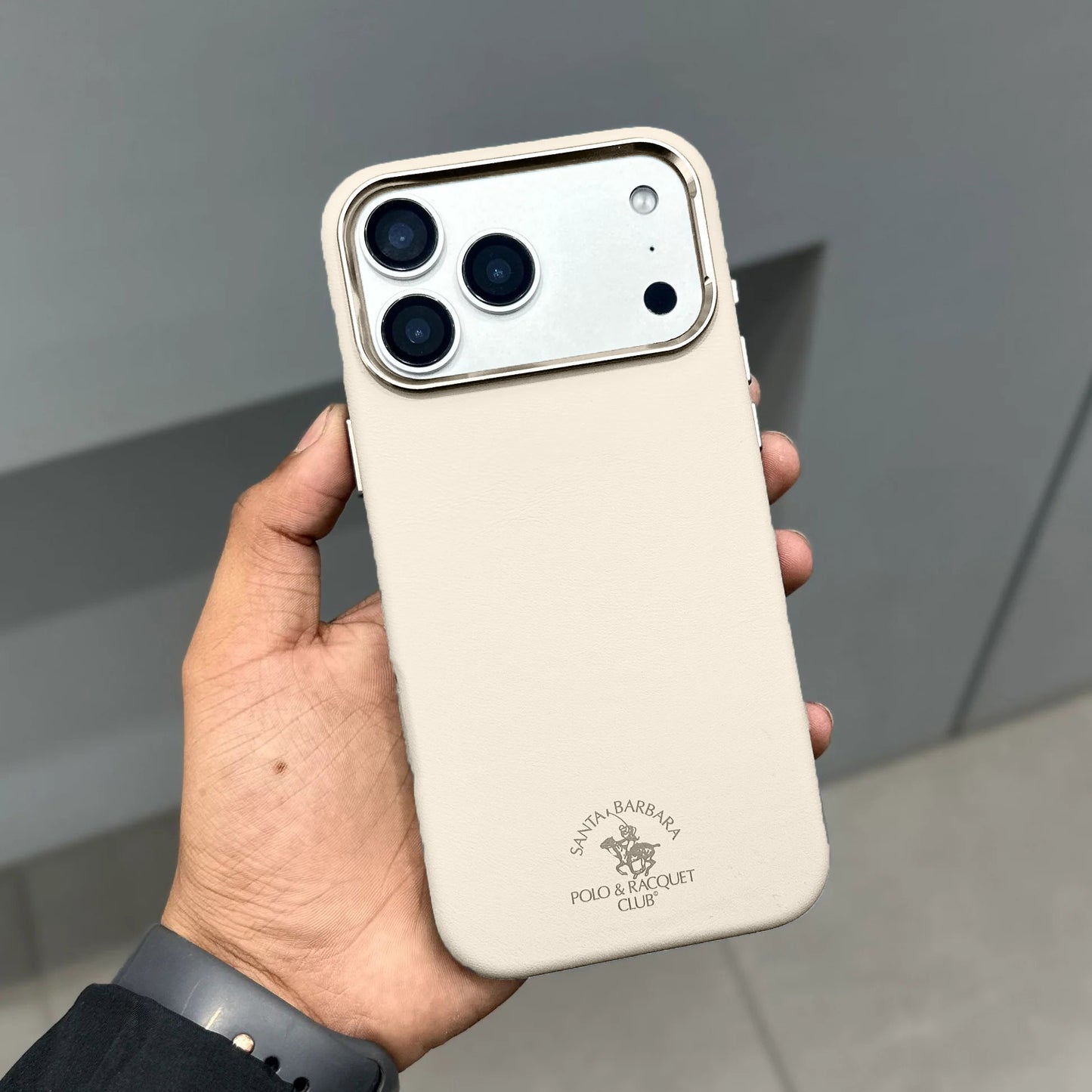 iPhone 17 Pro Max Santa Barbara Simon Series Leather Case with Magsafe - Cream