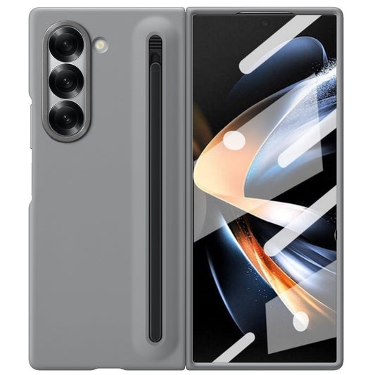 Samsung Galaxy Z Fold 5 Slim Skin Feel S Pen Case with Inbuilt Glass Protection & Stylus- Gray