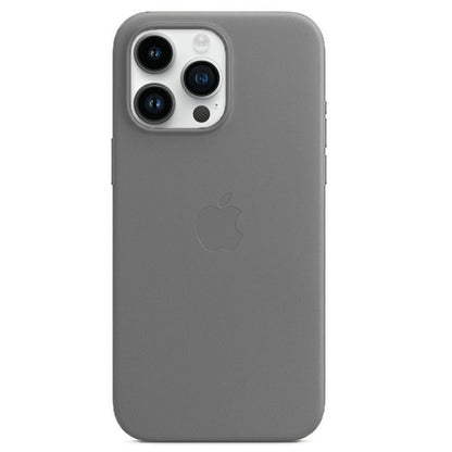 iPhone 14 Pro Max Leather Back Cover Case with MagSafe – Dark Gray