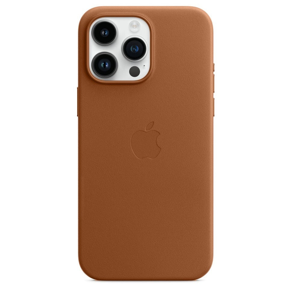 iPhone 15 pro Leather Back Cover Case with MagSafe – Saddle