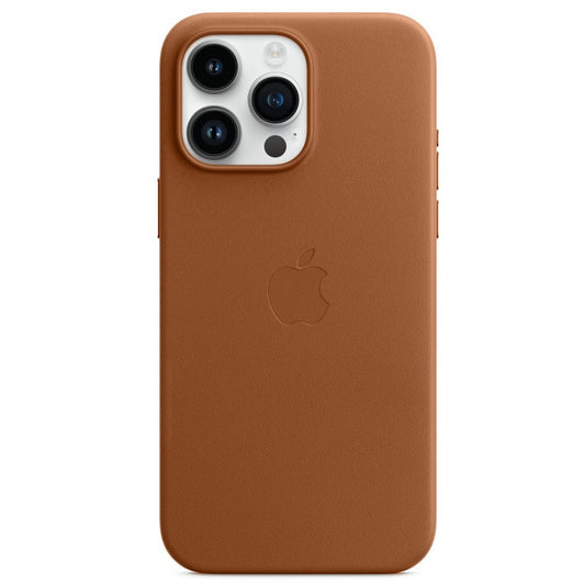 iPhone 15 Pro Leather Back Cover Case with MagSafe – Saddle