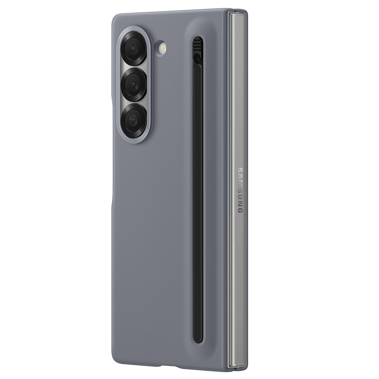 Samsung Galaxy Z Fold 6 Skin Feel S Pen Case with Front Glass Protection & Stylus - Gray