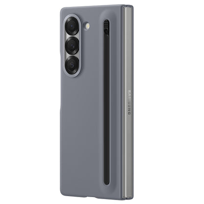 Samsung Galaxy Z Fold 6 Skin Feel S Pen Case with Front Glass Protection & Stylus - Gray