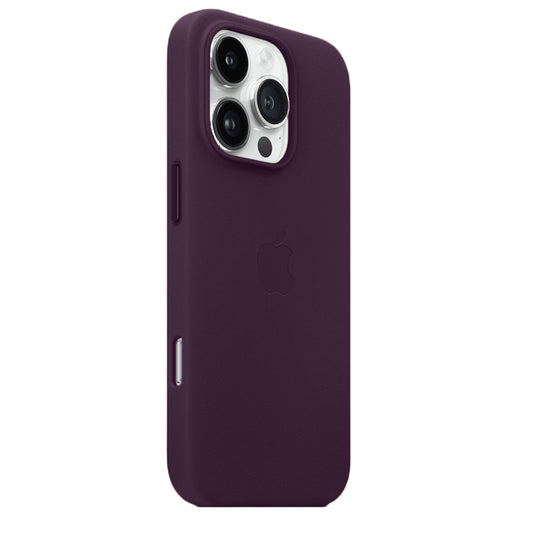 iPhone 16 Pro Max Leather Back Cover Case - Purple