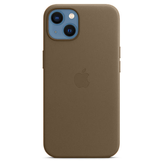 iPhone 13 Leather Back Cover Case with MagSafe - Titanium Gray