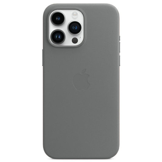 iPhone 15 Pro Leather Back Cover Case with MagSafe – Dark Gray