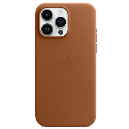 iPhone 15 Pro Max Leather Back Cover Case with MagSafe – Saddle