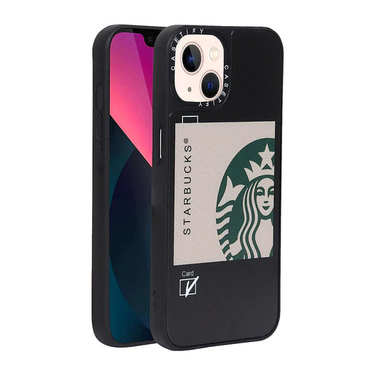 iPhone 13 Starbucks Reflective Mirror Case Card – Stylish Protective Back Case