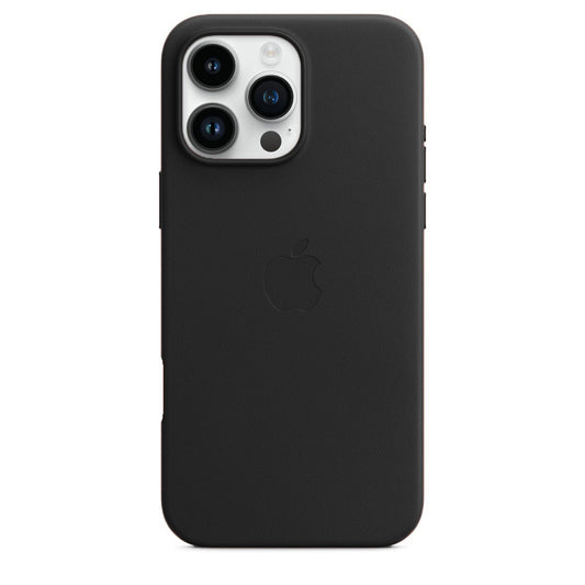Apple iPhone 16 Pro Leather Back Cover Case - Black