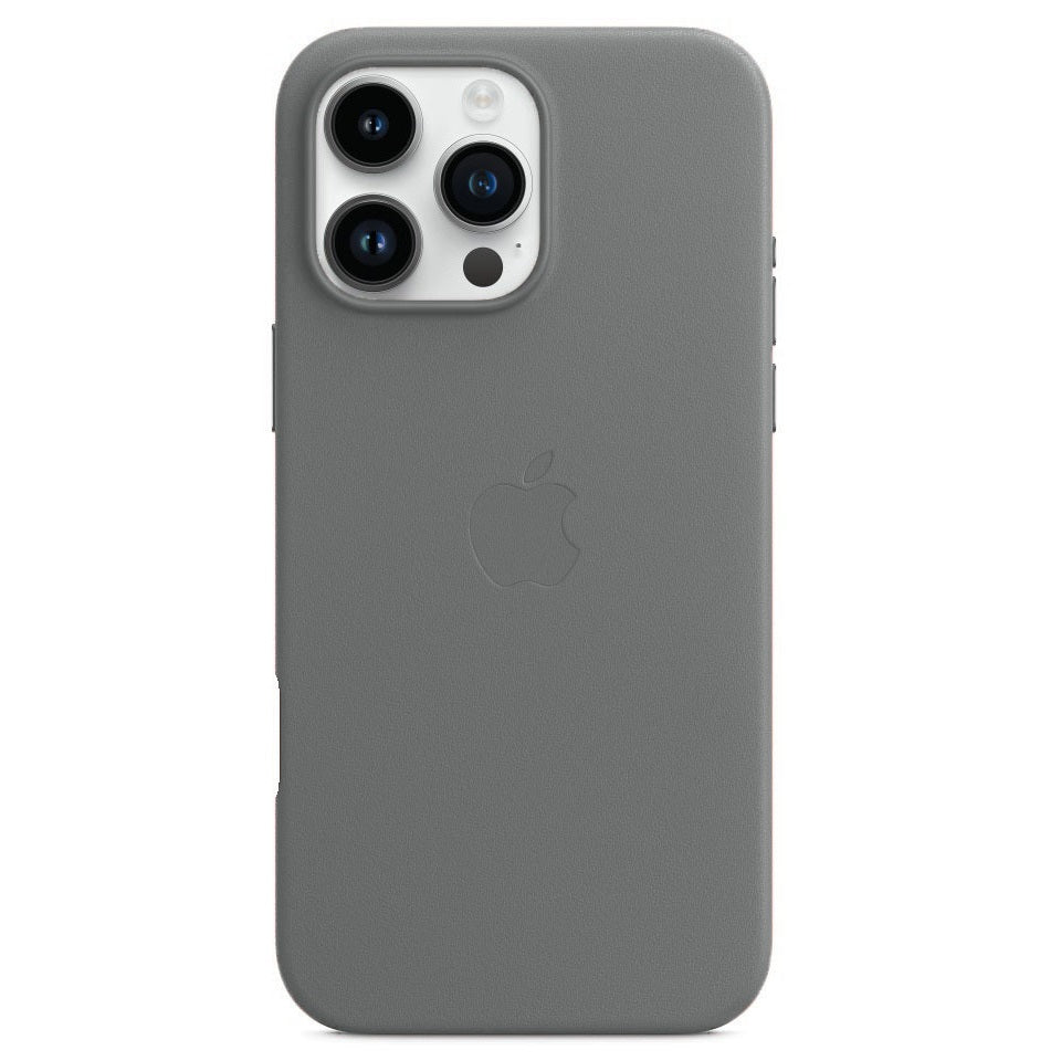 iPhone 16 Pro Max Leather Back Cover Case with MagSafe – Dark Gray