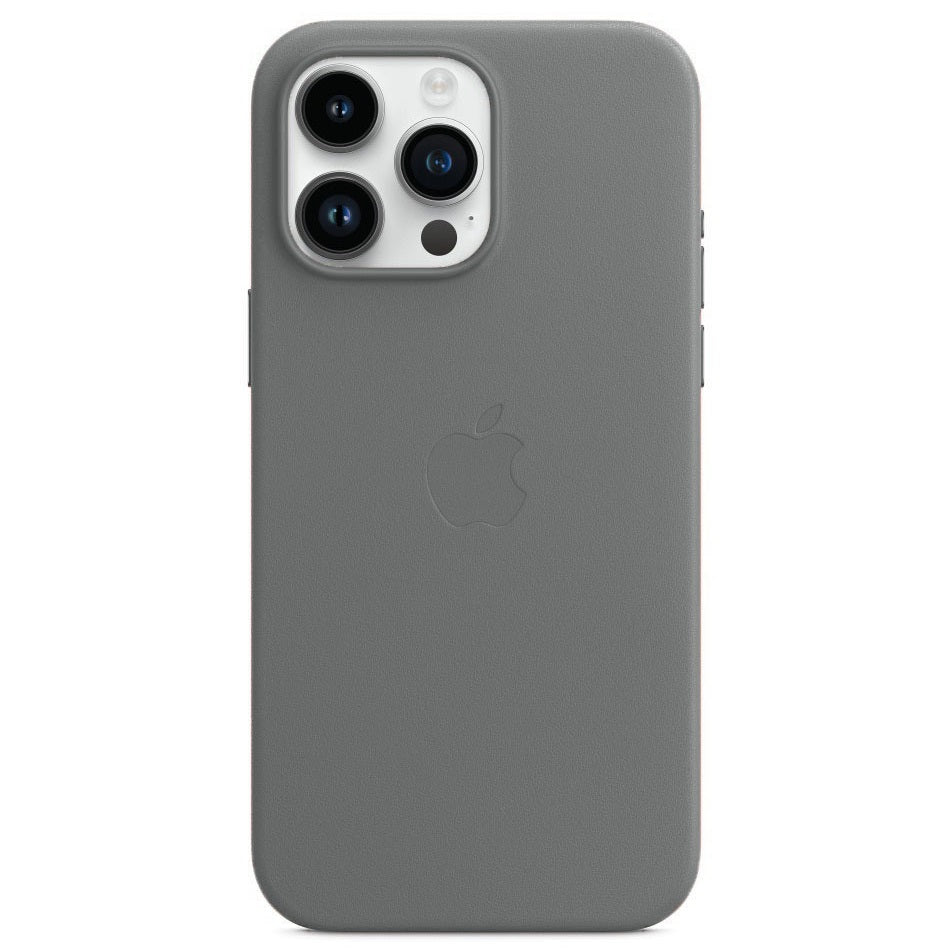 iPhone 15 Pro Max Leather Back Cover Case with MagSafe – Dark Gray