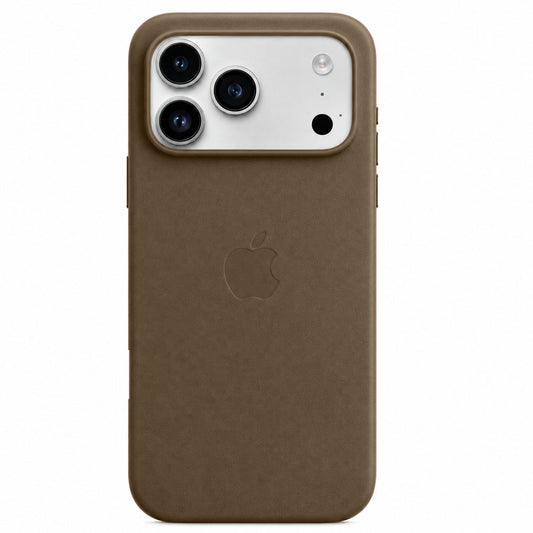 iPhone 17 Pro Max Leather Back Cover Case with MagSafe - Titanium Gray