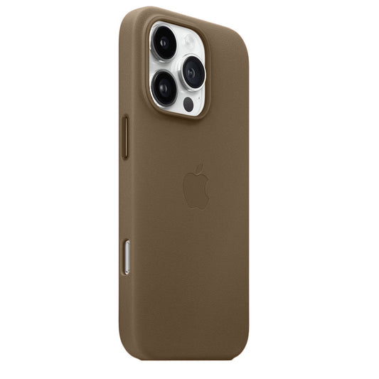 iPhone 16 Pro Leather Back Cover Case - Natural Titanium