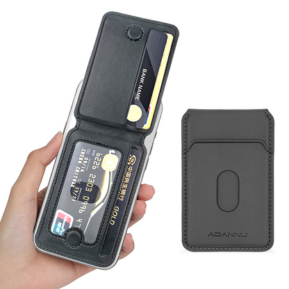 Leather MagSafe Wallet – Magnetic Stand Wallet Three Card Holder for iPhone -  Brown