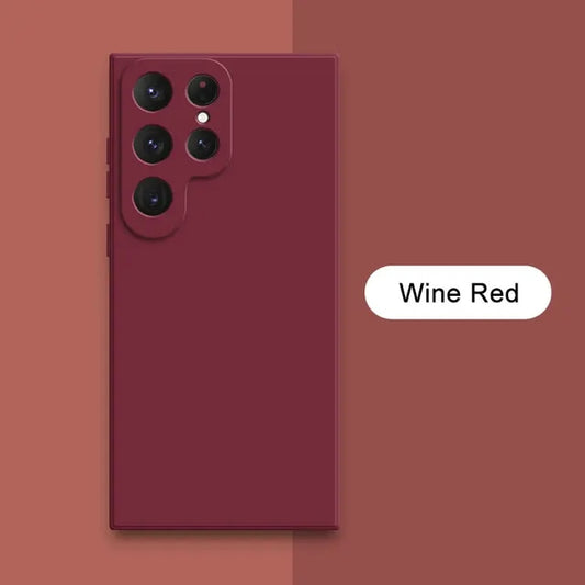Samsung Galaxy S22 Ultra Liquid Silicon Case With Logo - Wine