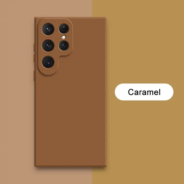 Samsung Galaxy S24 Plus Liquid Silicon Case With Logo-Brown