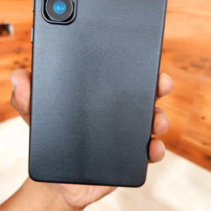 Samsung Galaxy S25 Ultra Plain Leather Back Cover Case - Black