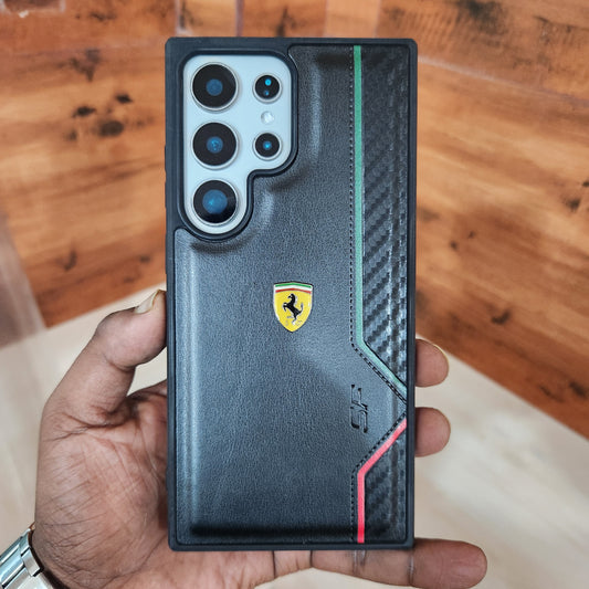 Samsung Galaxy S24 Ultra SF Ferrari Logo PU Leather Case  - Black