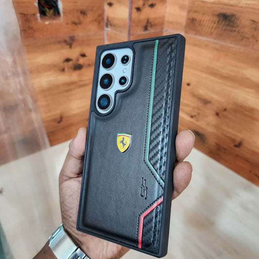 Samsung Galaxy S24 Ultra SF Ferrari Logo PU Leather Case