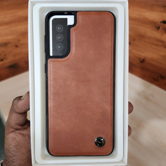 Samsung Galaxy S21 Plus Slim Profile Vegan Leather Case - Brown