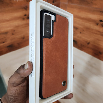Samsung Galaxy S21 Plus Slim Profile Vegan Leather Case - Brown