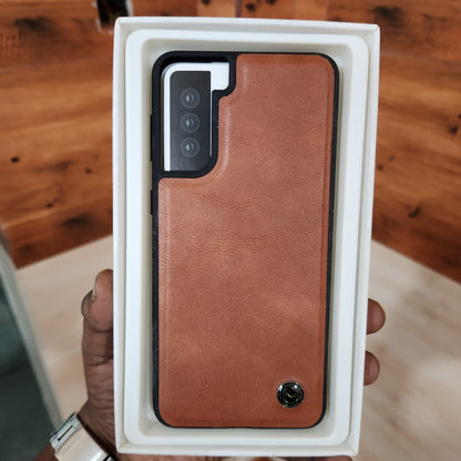 Samsung Galaxy S21 Plus Slim Profile Vegan Leather Case - Brown