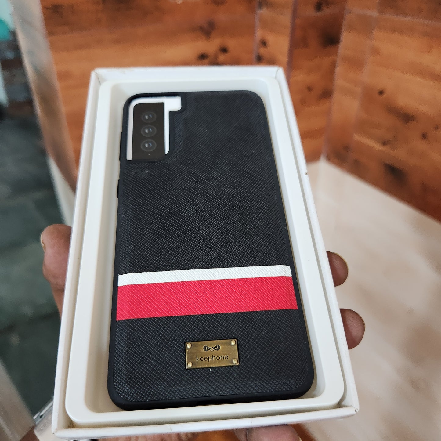 Samsung Galaxy S21 Plus Slim Profile Vegan Leather Case - Black