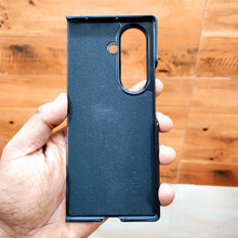 Samsung Galaxy Z Fold7 Luxury Style Metal Magsafe Leather Case - Black