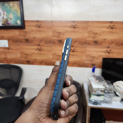 iPhone 17 Pro Max Sibling Series Sleek Cross Texture Case with Metal Camera Protection - Blue