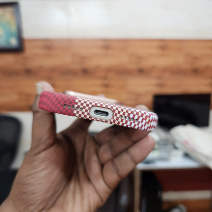 iPhone 17 Pro Max 0.8mm Ultrathin Carbon Fiber Texture Case with Magsafe - Red