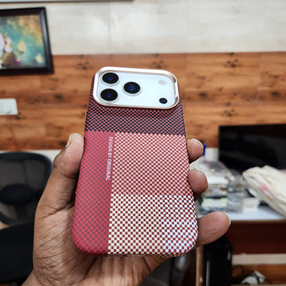 iPhone 17 Pro Max 0.8mm Ultrathin Carbon Fiber Texture Case with Magsafe - Red