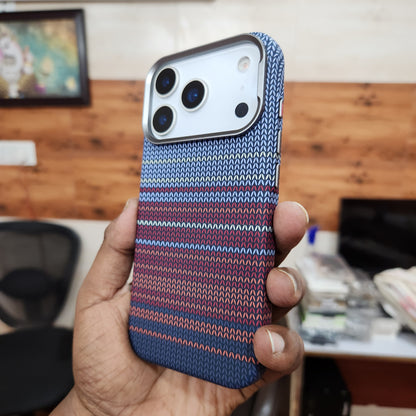 iPhone 17 Pro Max 0.8mm Ultrathin Carbon Fiber Texture Case with Magsafe - Blue