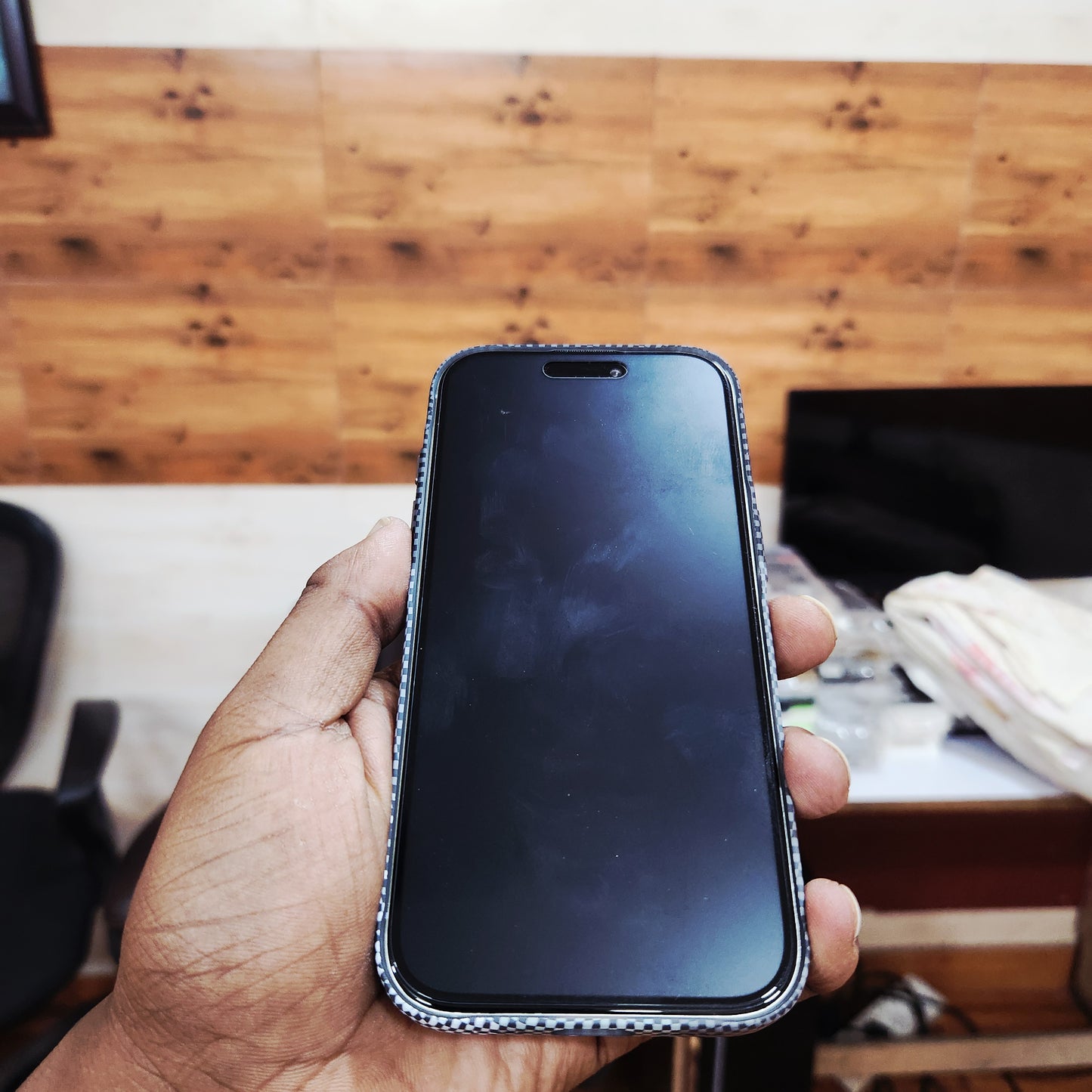 iPhone 17 Pro Max 0.8mm Ultrathin Carbon Fiber Texture Case with Magsafe - Gray