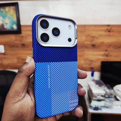 iPhone 17 Pro Max 0.8mm Ultrathin Carbon Fiber Texture Case with Magsafe - Dark Blue