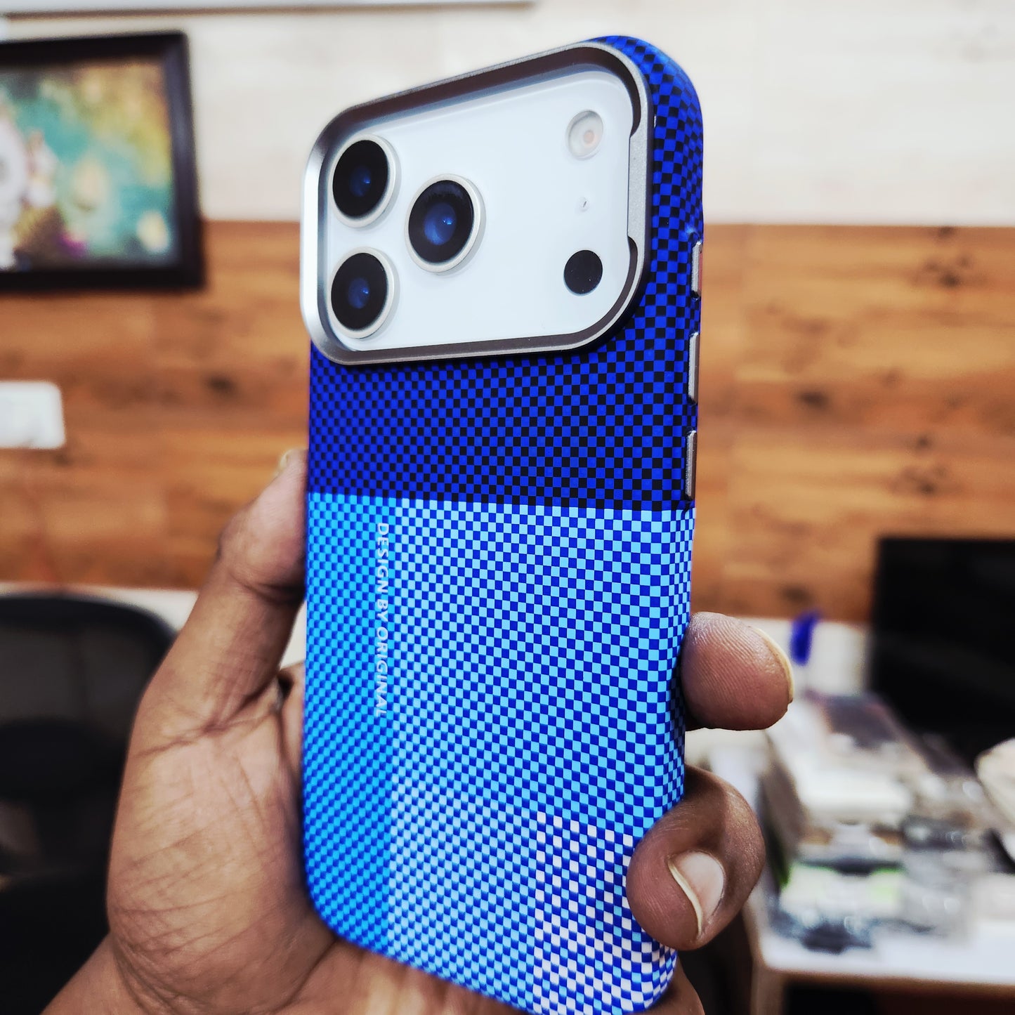 iPhone 17 Pro Max 0.8mm Ultrathin Carbon Fiber Texture Case with Magsafe - Dark Blue