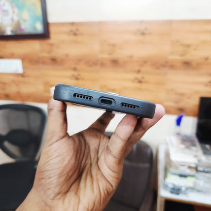 iPhone 17 Pro Max Leather Case Luxury Dot Pettern with Sports Car Logo - Black