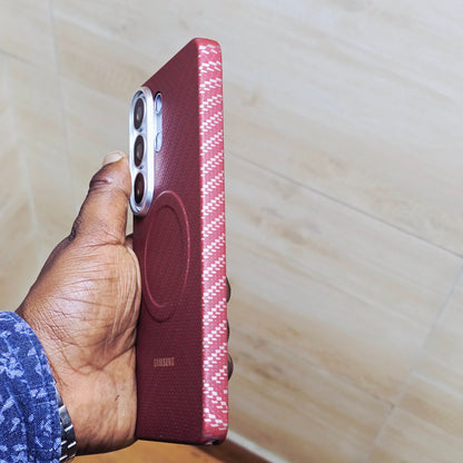 Samsung Galaxy S26 Ultra Carbon Magnet Case, Nano Fiber with Magsafe - Red