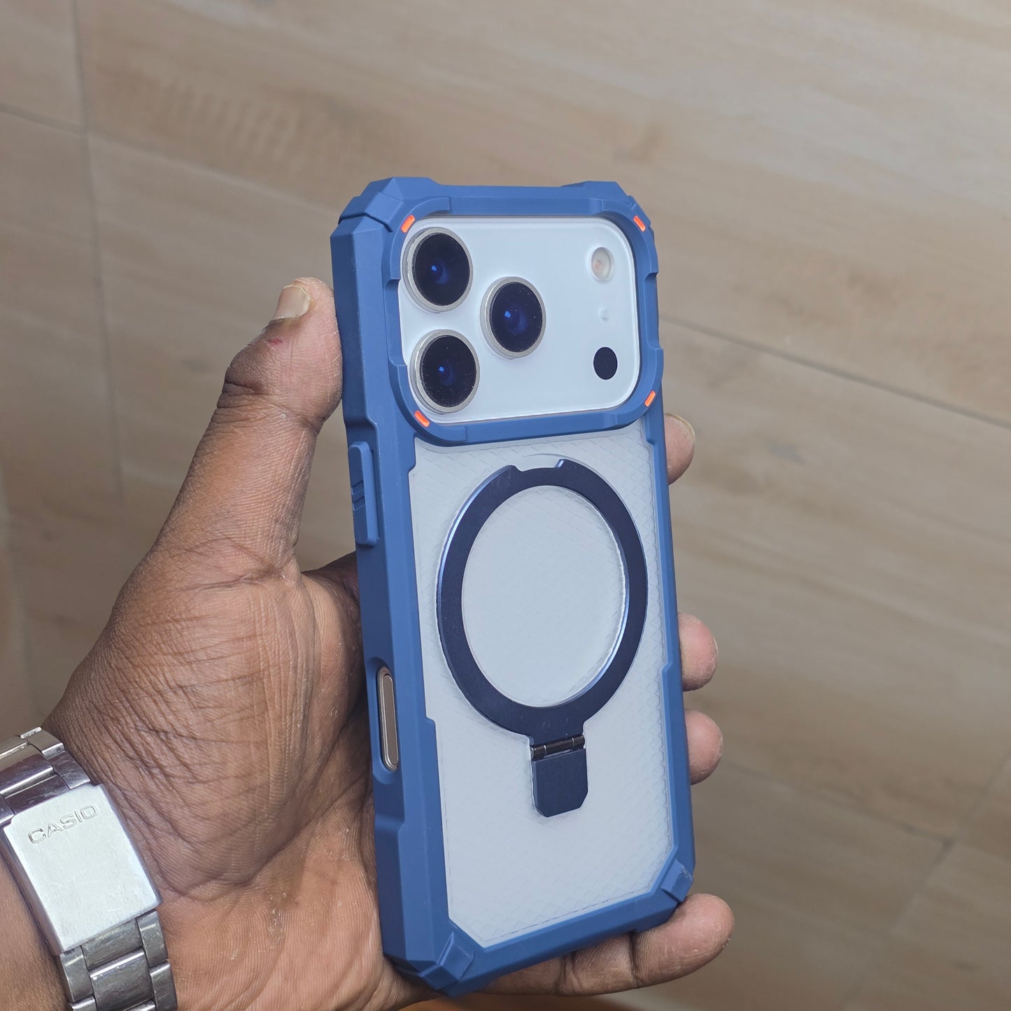 iPhone 17 Pro Max Back Cover Luxury Sports Car Armor Case - Blue