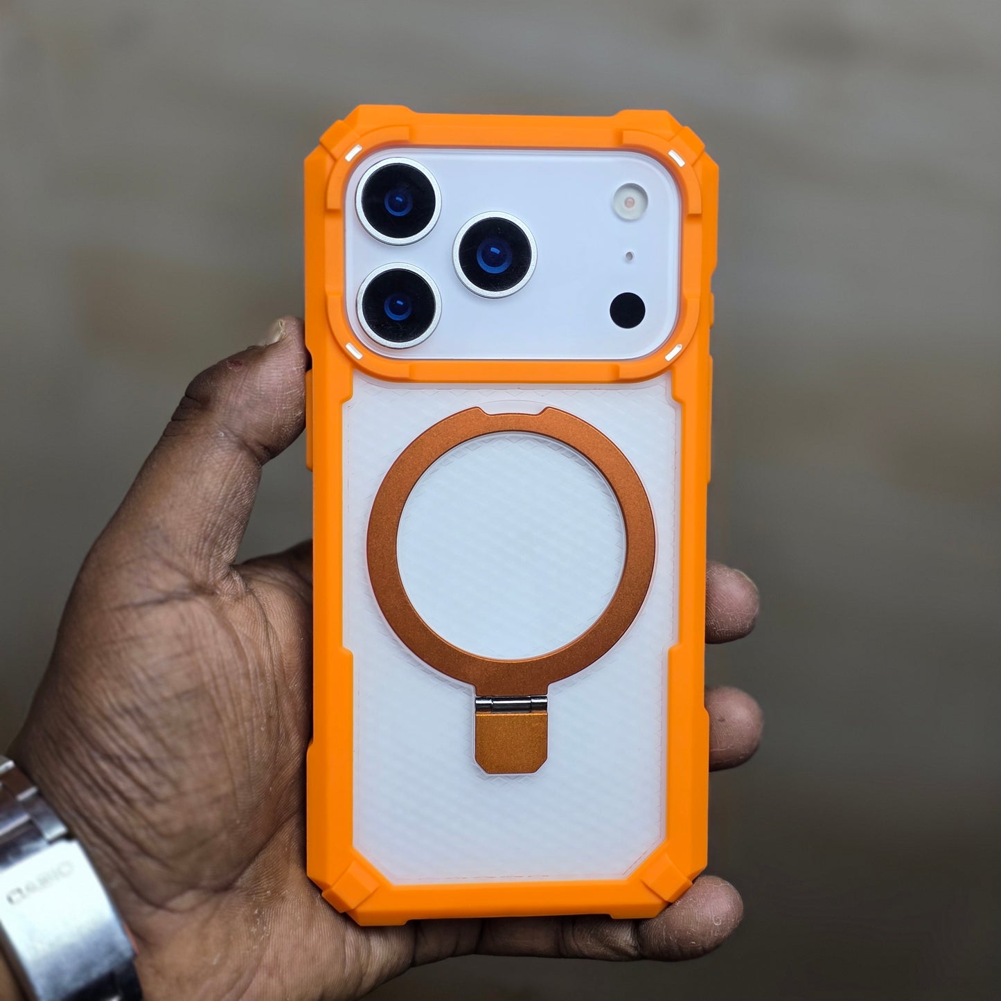 iPhone 17 Pro Back Cover Luxury Sports Car Armor Case - Orange