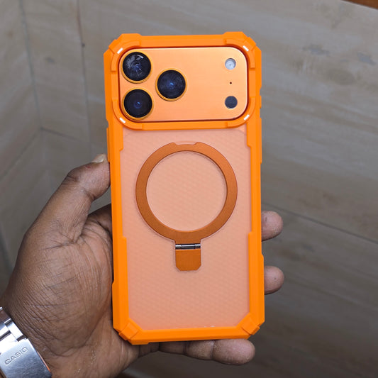 iPhone 17 Pro Max Back Cover Luxury Sports Car Armor Case - Orange