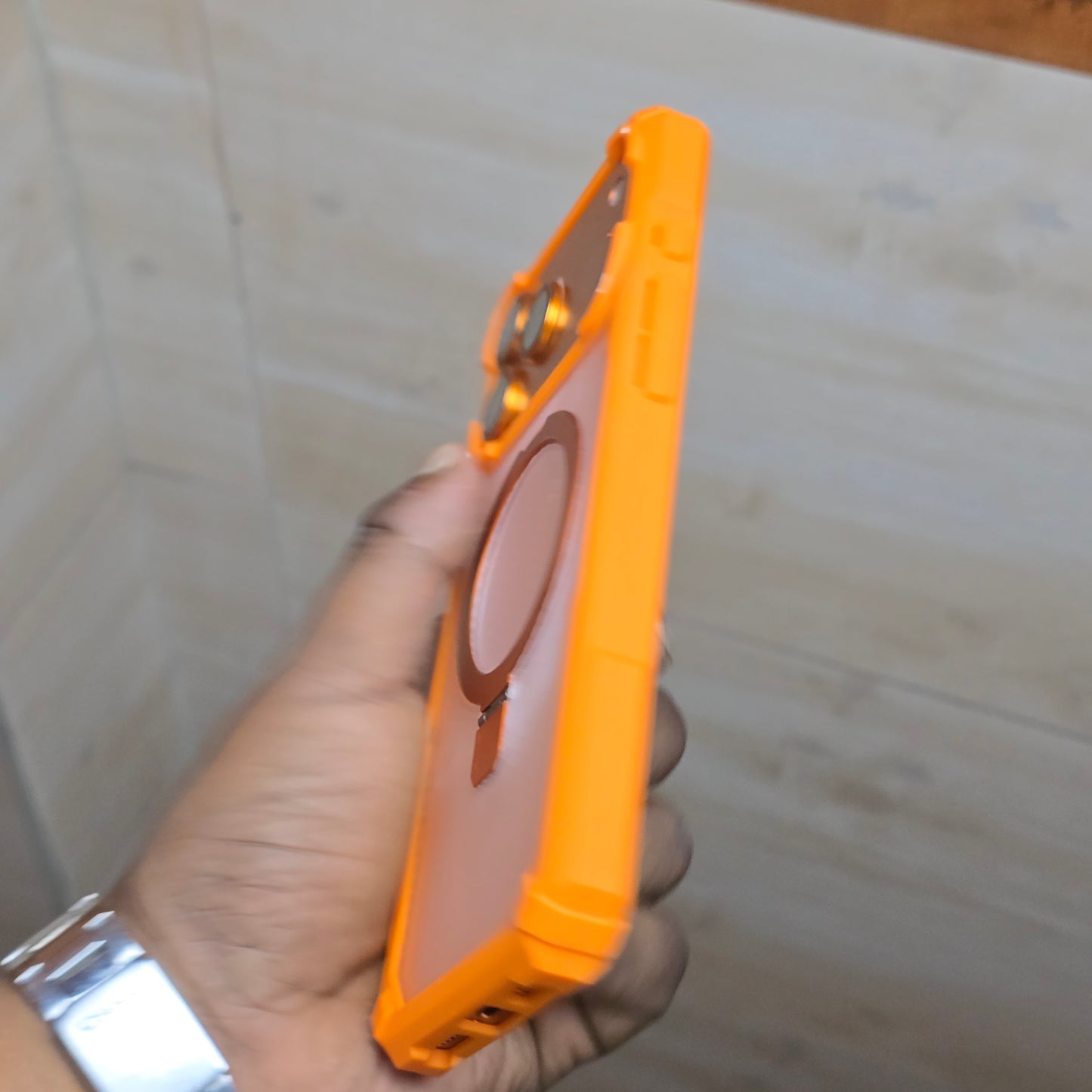 iPhone 17 Pro Max Back Cover Luxury Sports Car Armor Case - Orange