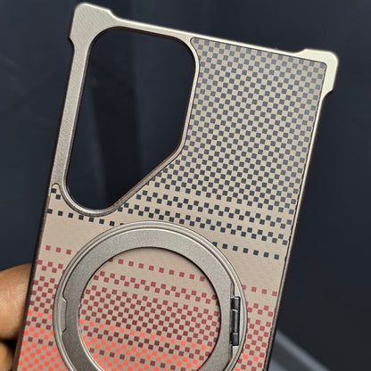 Samsung Galaxy S24 Ultra Metal Bumper Case with Magsafe and Stand - Gold