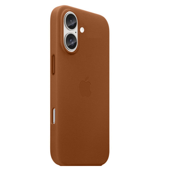 Apple iPhone 16 Leather Back Cover Case with MagSafe - Saddle Brown