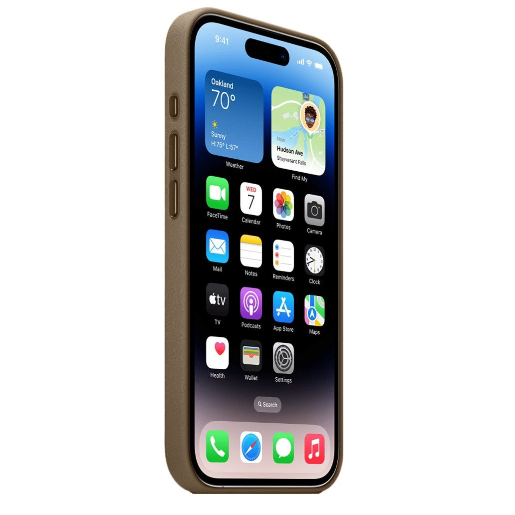 iPhone 15 Pro Max Leather Case with Magsafe & IC Animation - Natural Titanium