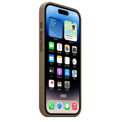 iPhone 15 Pro Max Leather Case with Magsafe & IC Animation - Natural Titanium