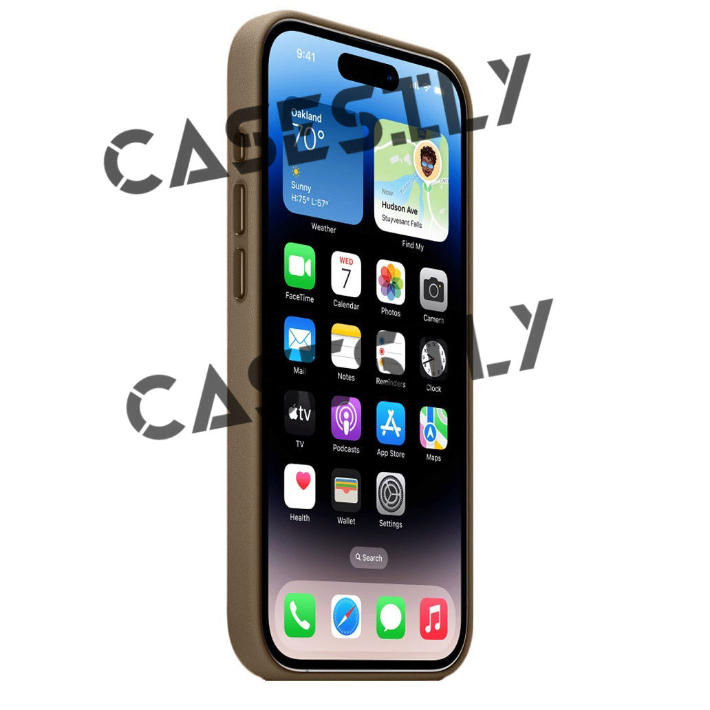 iPhone 16 Leather Back Cover Case - Natural Titanium
