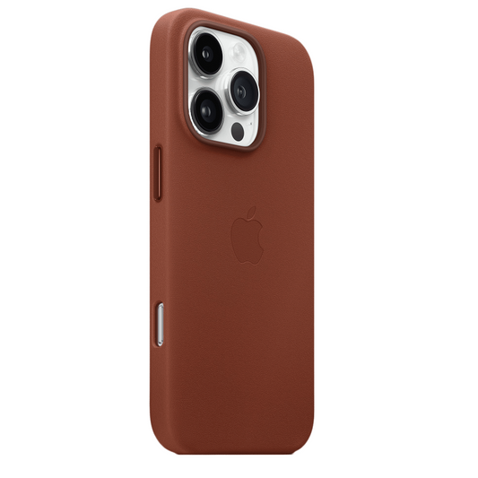 iPhone 16 Pro Max Leather Back Cover Case - Umber Brown
