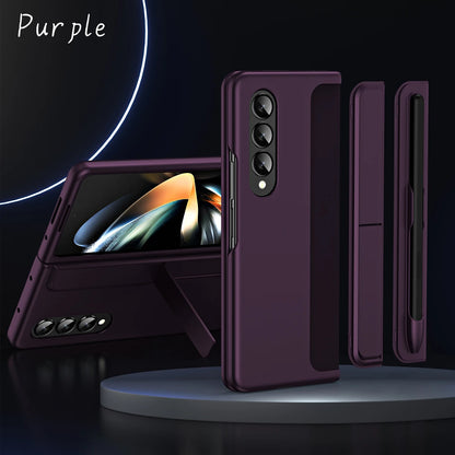 Samsung Galaxy Z Fold 4 Case with Pen Holder & Changable Panel - Purple